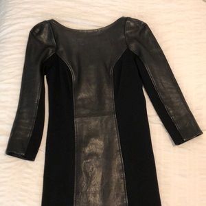 Sexy leather mini dress
